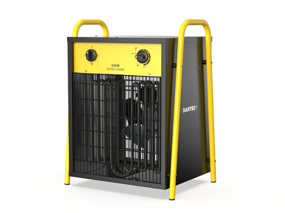 Dahtec industrial thermofan 22 kw - electric radiator - low consumption - thermostat and protection against overheating - for house, greenhouse or construction site