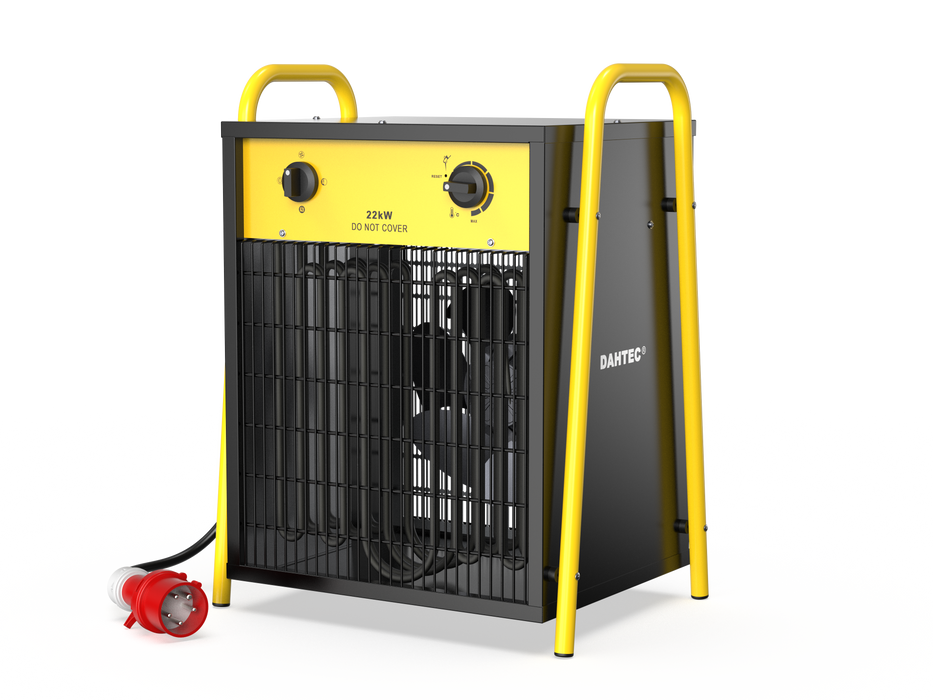 Dahtec industrial thermofan 22 kw - electric radiator - low consumption - thermostat and protection against overheating - for house, greenhouse or construction site