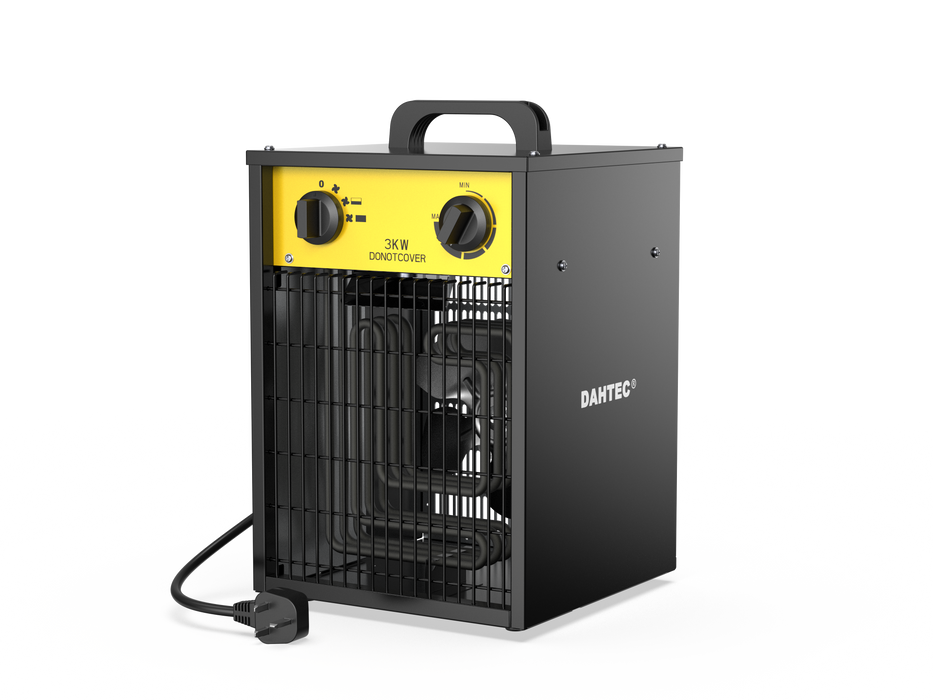 Dahtec industrial thermofan 5000 w - electric radiator - low power - thermostat and heat protection - for house, greenhouse or construction site