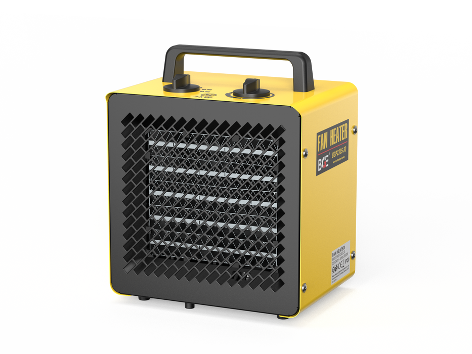 DAHTEC ceramic heating fan 3000W small heating radiator building heater with thermostat and 3 heating levels building dryer bathroom, table and indoor heating fan