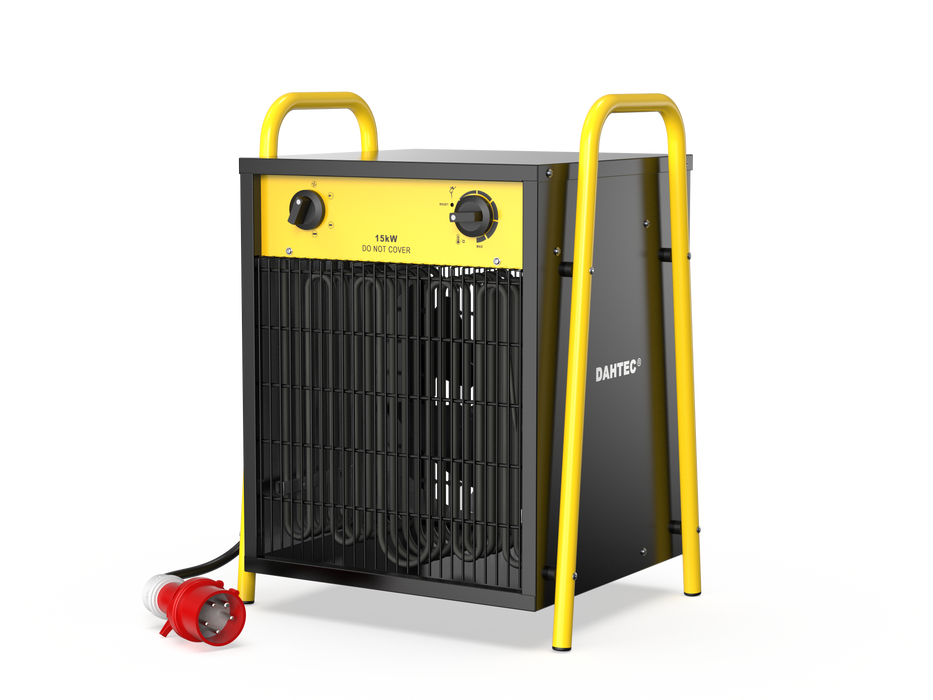 Dahtec industrial thermofan 15 kw - electric radiator - low consumption - thermostat and protection against overheating - for house, greenhouse or construction site