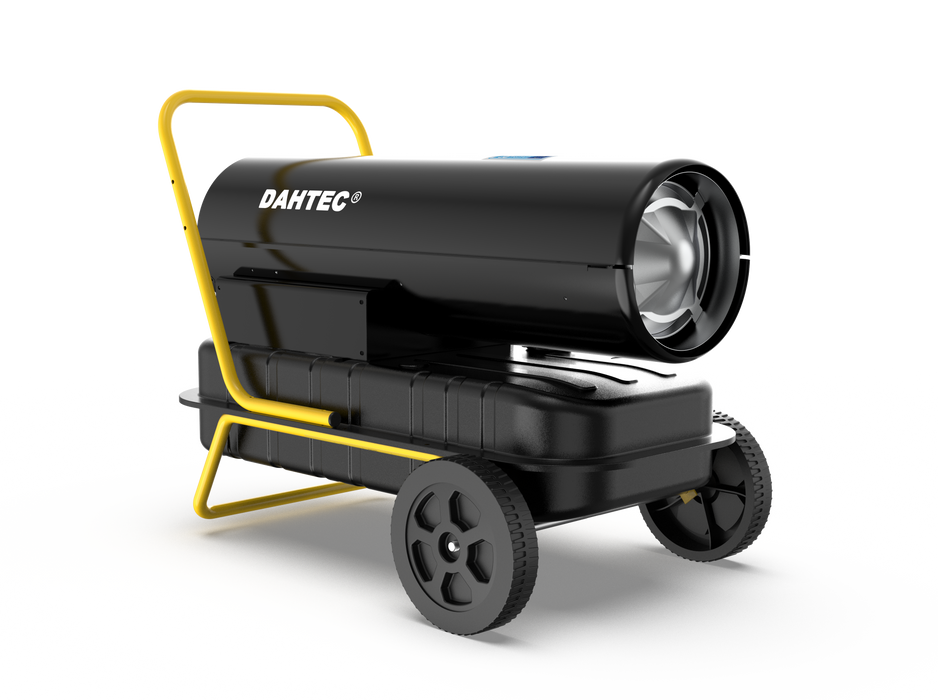 DAHTEC Diesel heating 30 kW - industrial radiator - large tank - 750 m³/h - adjustable Thermostat & oil level indicator - for workshops, construction sites, agriculture