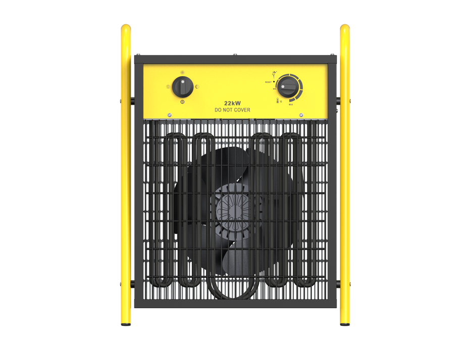 Dahtec industrial thermofan 22 kw - electric radiator - low consumption - thermostat and protection against overheating - for house, greenhouse or construction site
