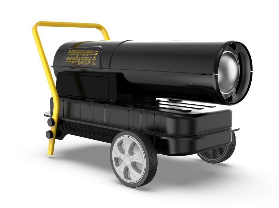 Dahtec high heat efficiency diesel heater 50 kw - industrial thermofan - heating surface: 500-720 m units - for workshops, construction sites, agricultural applications