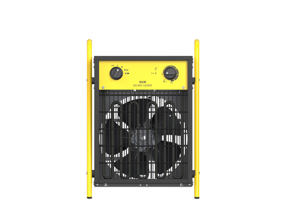 DAHTEC industrial thermofan 9 kw - electric radiator - low consumption - thermostat and protection against overheating - for house, greenhouse or construction site