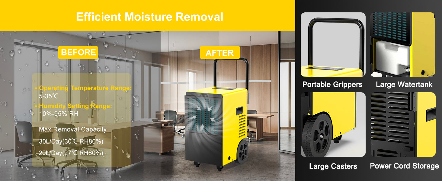 A+ Efficient Moisture Removal - Before After Comparison