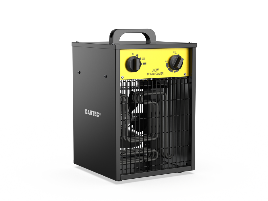 Dahtec industrial thermofan 5000 w - electric radiator - low power - thermostat and heat protection - for house, greenhouse or construction site