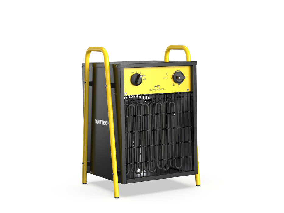 DAHTEC industrial thermofan 9 kw - electric radiator - low consumption - thermostat and protection against overheating - for house, greenhouse or construction site