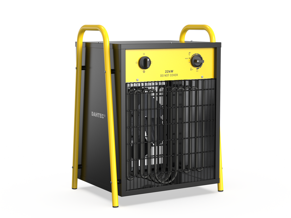 Dahtec industrial thermofan 22 kw - electric radiator - low consumption - thermostat and protection against overheating - for house, greenhouse or construction site