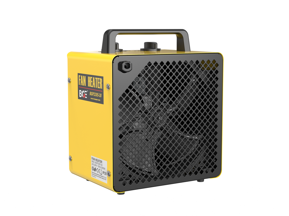 DAHTEC ceramic heating fan 3000W small heating radiator building heater with thermostat and 3 heating levels building dryer bathroom, table and indoor heating fan