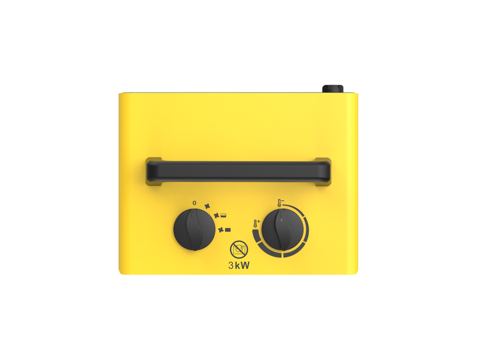 DAHTEC ceramic heating fan 3000W small heating radiator building heater with thermostat and 3 heating levels building dryer bathroom, table and indoor heating fan