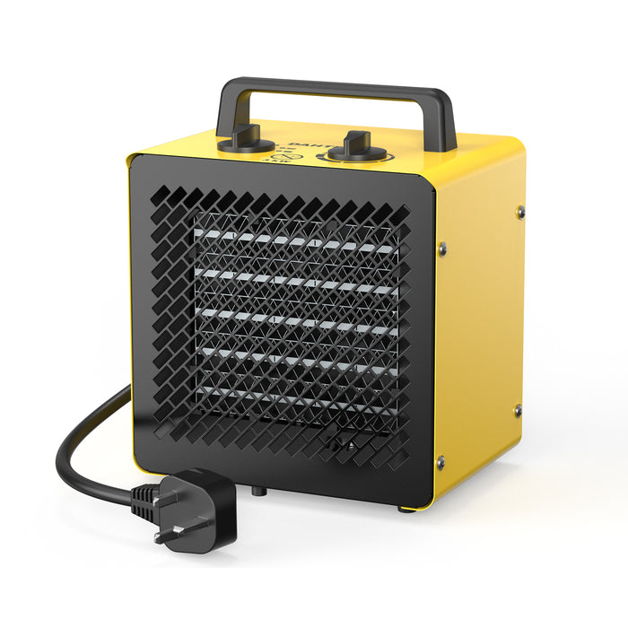 DAHTEC ceramic heating fan 3000W small heating radiator building heater with thermostat and 3 heating levels building dryer bathroom, table and indoor heating fan