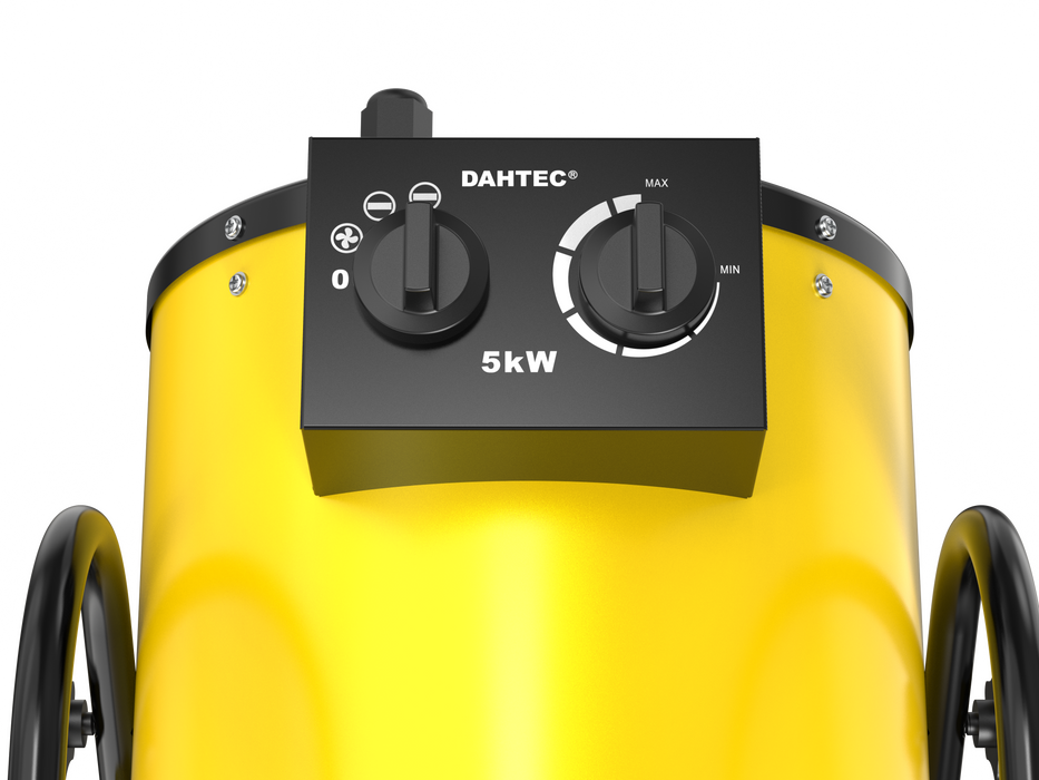 Dahtec industrial heater 5000w - portable hot air heater - with Angle adjustment from 0 to 25° and thermostat - suitable for construction, garage and greenhouse
