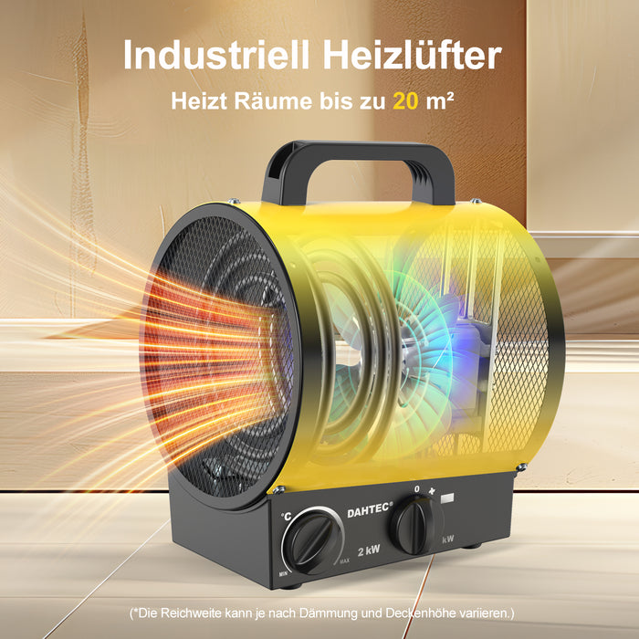 DAHTEC BGP1308 Elektroheizlüfter – 2 bis 9 kW