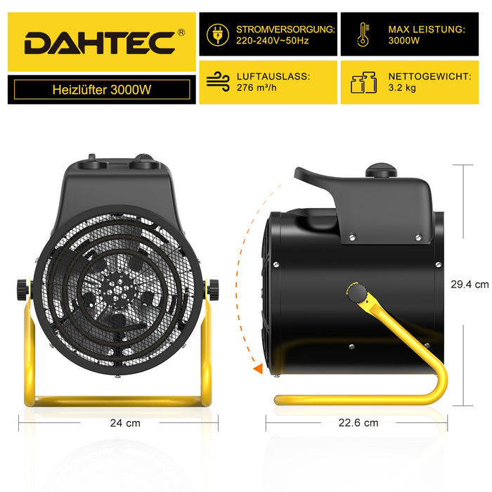 DAHTEC BGP3003 3000 W Heizlüfter Produktbild
