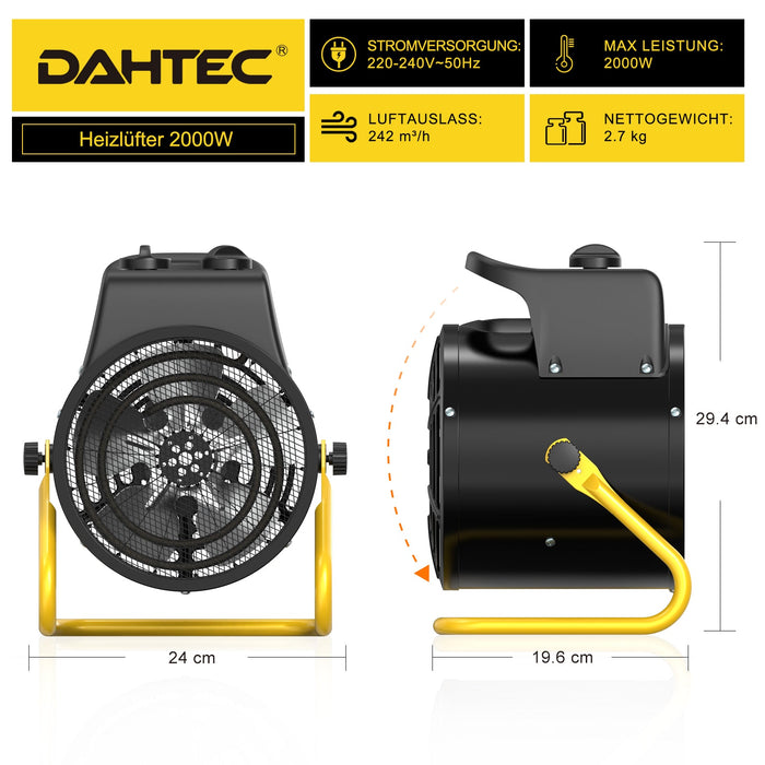 DAHTEC BGP3003 2000 W Heizlüfter Produktbild