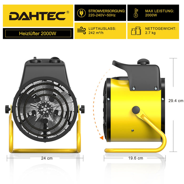 DAHTEC BGP3003 2000 W Heizlüfter Produktbild