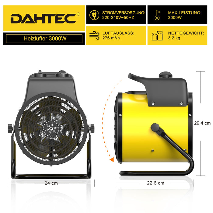 DAHTEC BGP3003 3000 W Heizlüfter Produktbild