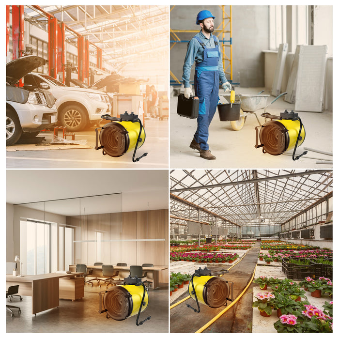 DAHTEC BG-C9 9kW Elektroheizlüfter – Industrie-Heizgerät mit Thermostat & 3 Stufen
